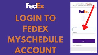 FedEx MySchedule Login: How To Login To FedEx My Schedule | www.fedex.com