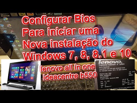 All in One Lenovo B550 Configura Bios para iniciar uma nova instalação do Windows