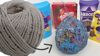 How to make cool Easter eggs filled with your favourite sweets out of a ball of string!