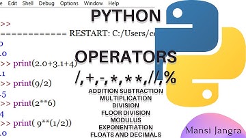 L1.2 | Python Operators | add,sub,mult.,exponent, floor div, modulo |Basic calculations in python3 |