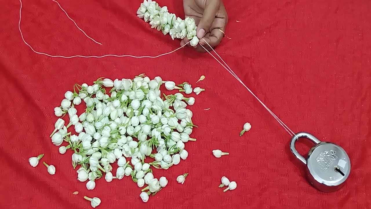 How to make Jasmine Flower Garland in Easy Method Easy Trick to make