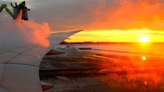 Air Canada Boeing 787-8 Sunrise Winter Takeoff from Montréal Trudeau | With De-icing