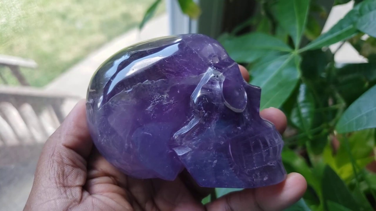 Dark Purple Amethyst Skull. ~ Deeply rich Purple