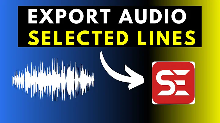 How to Export Audio for Selected Lines in Subtitle Edit