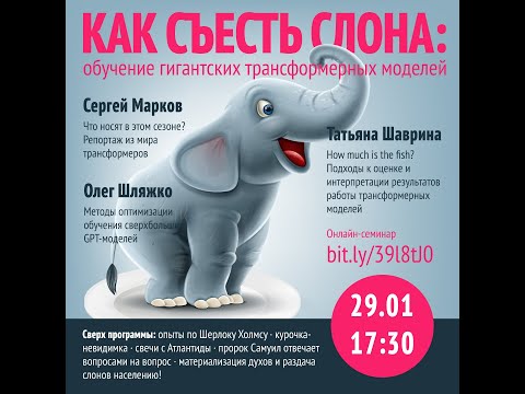 Семинар «Как съесть слона: обучение гигантских трансформерных моделей»