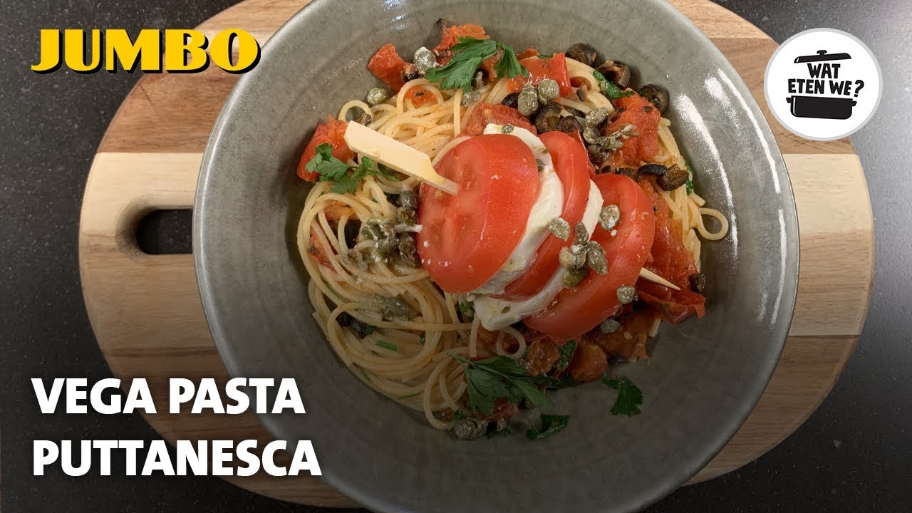 Wat eten we? Vega pasta puttanesca