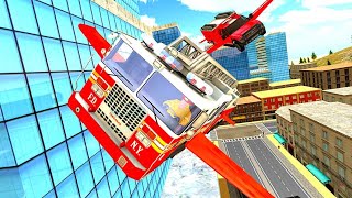 Fire Truck Flying Car Simulator - Android Gameplay screenshot 5