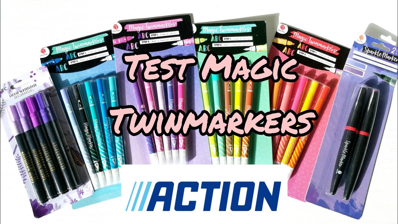 Nouveautés Action:Twin Marker Magic, Liquid watercolor brushmarkers et  Sparkle marker 