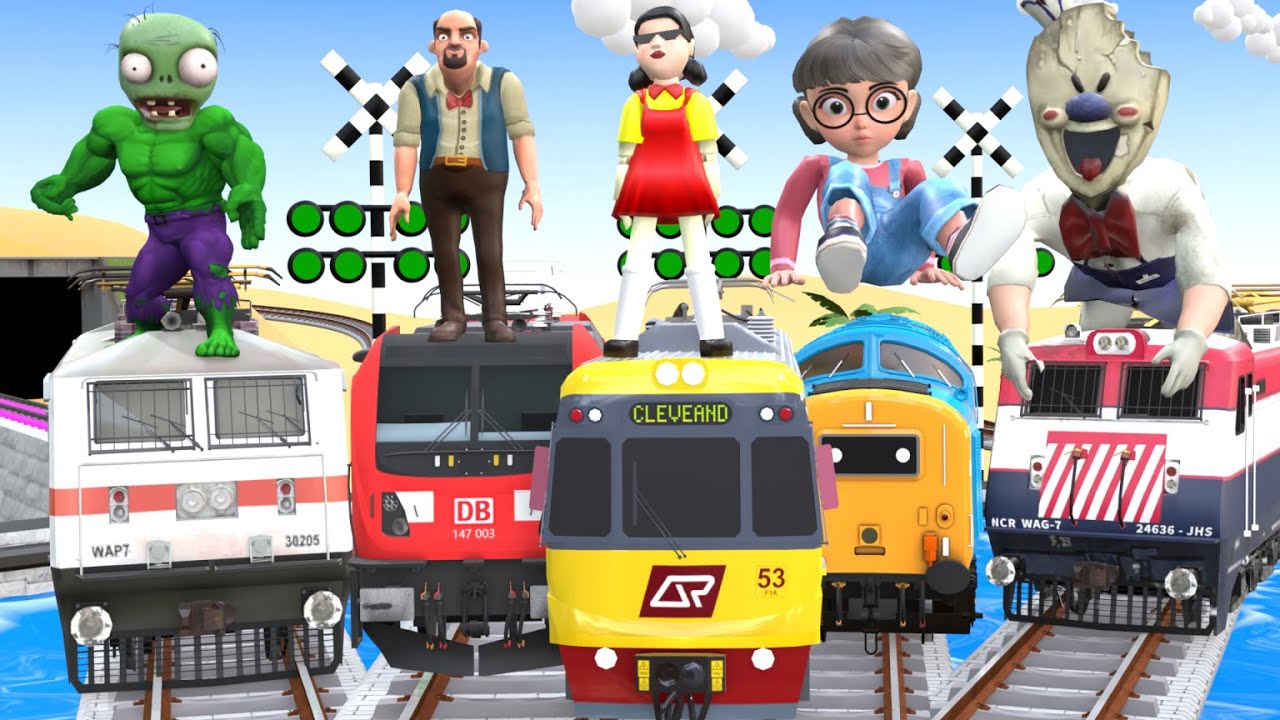 踏切アニメ】あぶない電車 TRAIN Vs THOMAS AND FRIENDS🚦 Fumikiri 3D