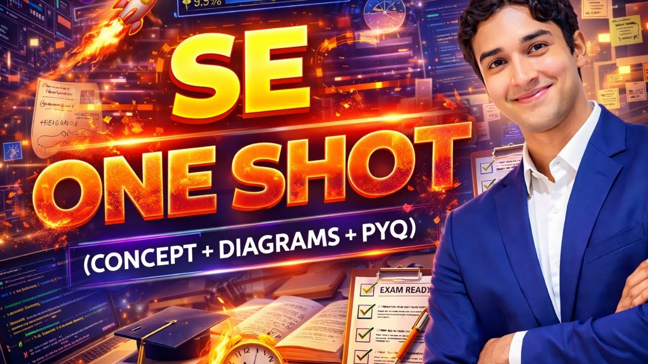 Software Engineering ONE SHOT 😌 | All Units | Concept + Numerical +PYQ+Diagrams | Exam Ready