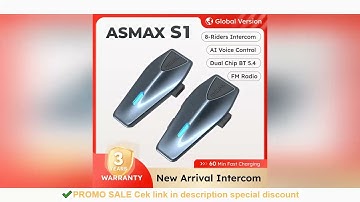 ASMAX S1 Helmet Intercom Global Version Motorcycle Mesh Group Intercom Voice Control Multi-audio Blu