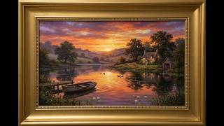 Purple & Gold — A Magnificent Twilight Sunset Over the English Lake | 6 hours | Framed Reverie screenshot 2