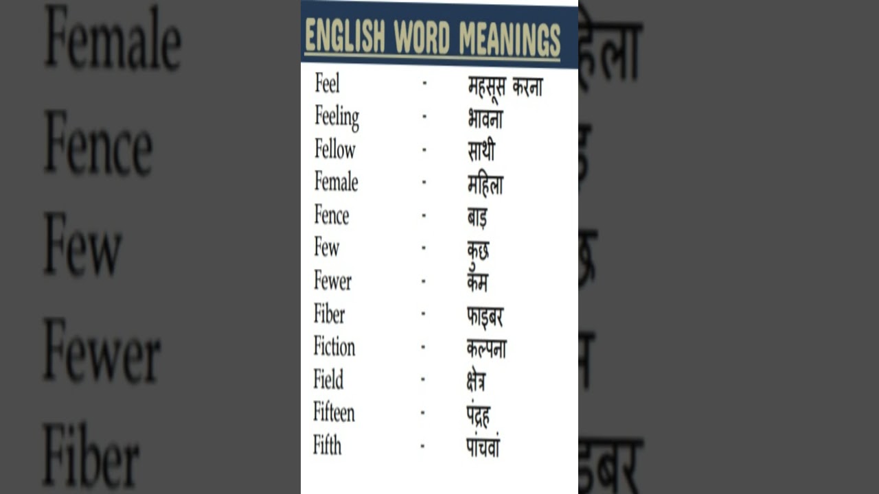 English Daily Use Vocabulary I English to hindi Word Meanings I speaking english words