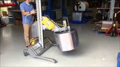 Mobile Roll Lifter with Powered Roll Push off Device