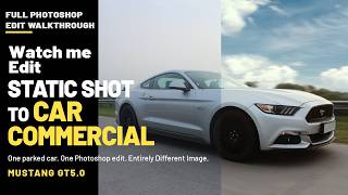 Every Decision I Made Editing This Mustang GT -Full Photoshop Walkthrough (Photoshop Tutorial Hindi)