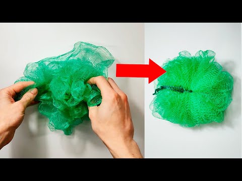 Как собрать мочалку из сетки - мочалка сетка для душа распуталась / Mesh bath - Shower sponge @TVOneonlineTV