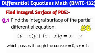 Integral Surface Passing Through a Curve | Partial Differential Equations | Math by Sachin Sir