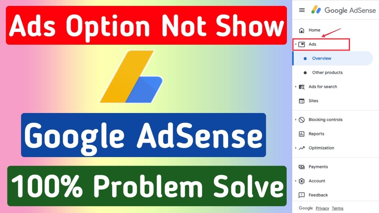 Ads Option Not Show Google AdSense | Google AdSense ads button not ...