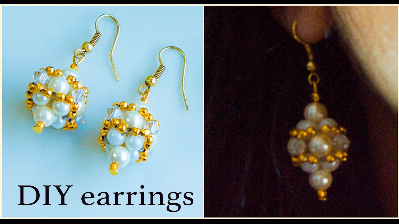 Pearl & Beads Earrings (Step by Step & Video)