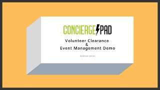 Volunteer Clearance & Event Management Demo