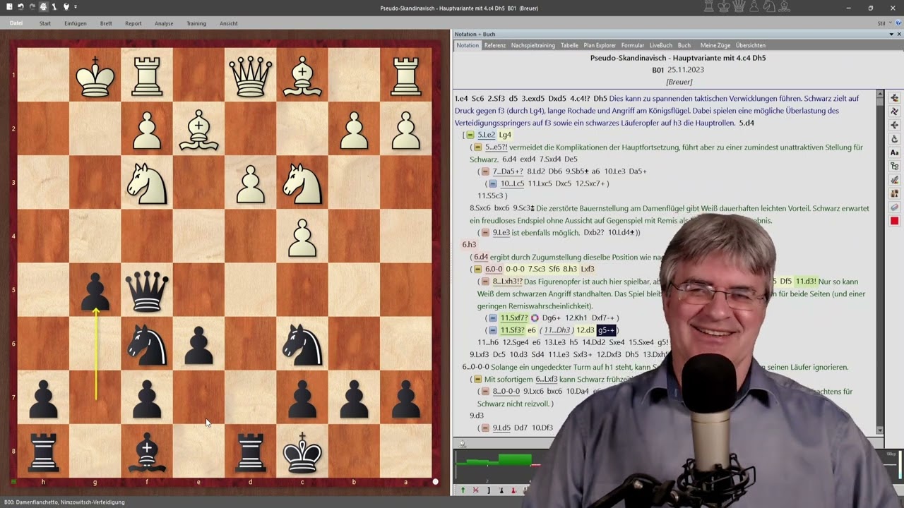 Pseudo-Skandinavisch - Die Hauptvariante mit 4. c4 Dh5