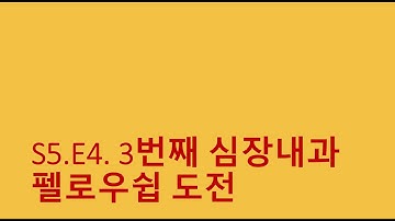 S5.E4. 3번째 심장내과 펠로우쉽 도전