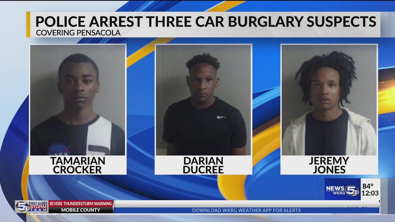 VIDEO: Car Burglary suspects arrested in Pensacola - YouTube