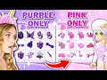 PINK vs PURPLE Inventory Only Challenge In Adopt Me! (Roblox)