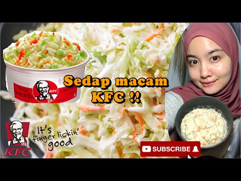 Resepi Coleslaw KFC Mudah & Sedap | Cara buat Coleslaw | Homemade Coleslaw recipe