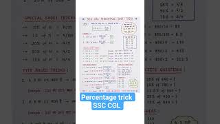 percentage trick #ssc #cgl #2026 #exam #chsl #hssc #maths #reasoning #tricks #mts #formula1 #viral