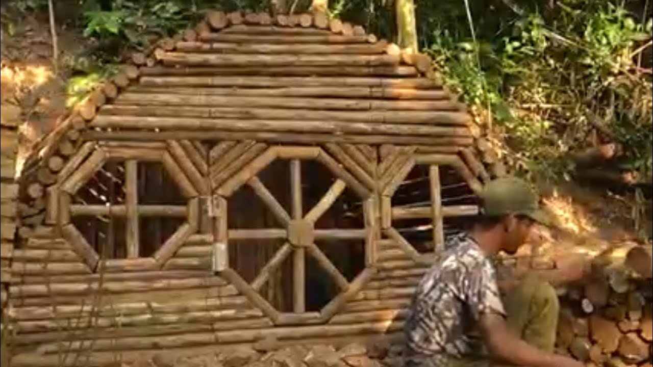 Bushcraft Off Grid Building Shelter Dugout In Jungle Alone In Forest ...