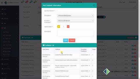 Task Management Module detail explanation video of "CA Office Automation" Software.