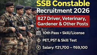 Ssb Constable Tradesman Driver Pst Pet Information  Details Click Now Link 