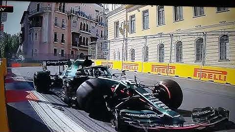 AzerbaijanGP 2021 | Lance Stroll crashed into turn 15 barrier in Q1 Baku