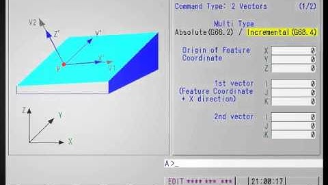 FANUC 5 Axes | TWP Setting Screen for 2 Vectors