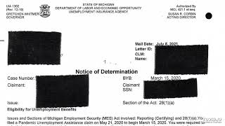 MI Unemployment UIA 1302 Letter Deconstructed State of Michigan PUA Self-Employed