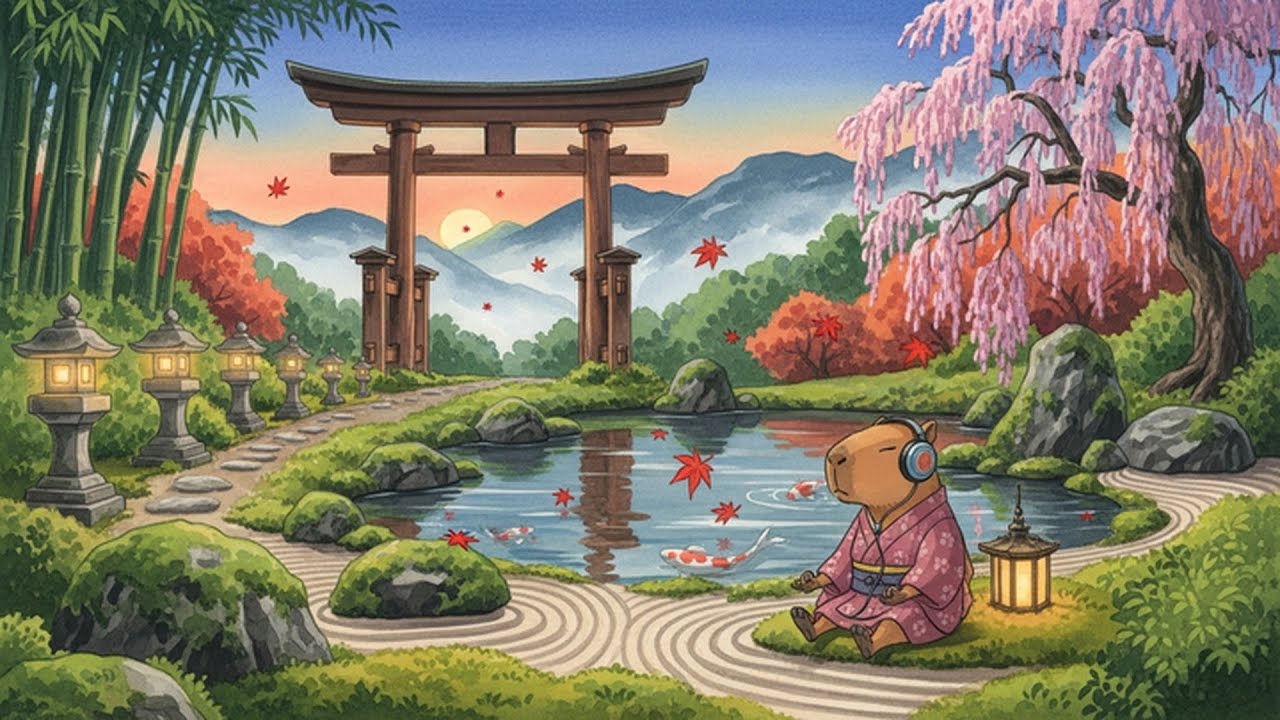 1 Hour Japanese Zen Ambient | Koto, Shakuhachi & Rain for Sleep ...