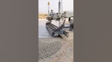 Leveling process of concrete pavement with laser leveling machines
