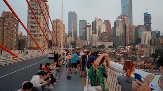 [4K] Evening walk on Qiansimen Bridge, Chongqing, China