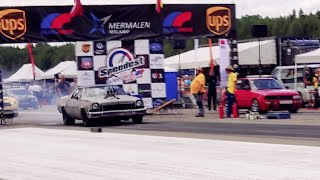 Audi 90 B3 Quattro 4.2T V8 vs '73 Chevrolet El Camino 7.6 V8 1/4 mile drag race