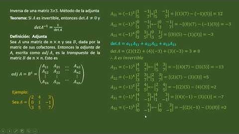 1. Inversa De Una Matriz De 3x3. Matriz Adjunta. Ejercicio Resuelto