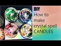 DIY how to make soy spell & blessing crystal dressed herb aromatherapy  candles