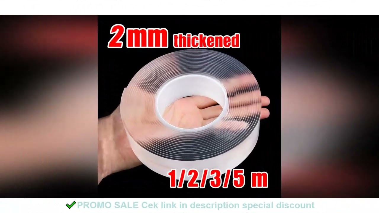 2mm Thickened Transparent Double Sided Tape Nano Tape Waterproof Wall Stickers Reusable Heat Resista