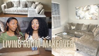 EXTREME LIVING ROOM MAKEOVER VLOG 2021 | DIY & Decorate With Me and My Sister! | Ep.1 Ruggable.com