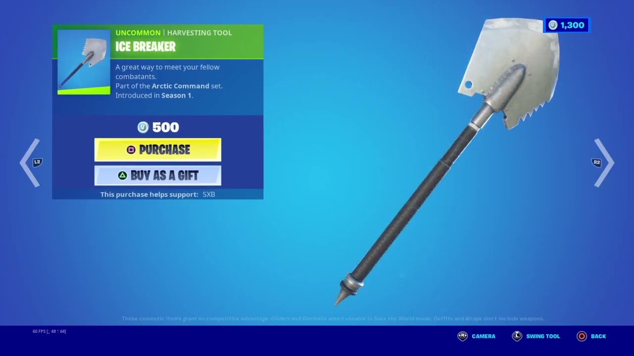 buying the ice breaker axe in fortnite