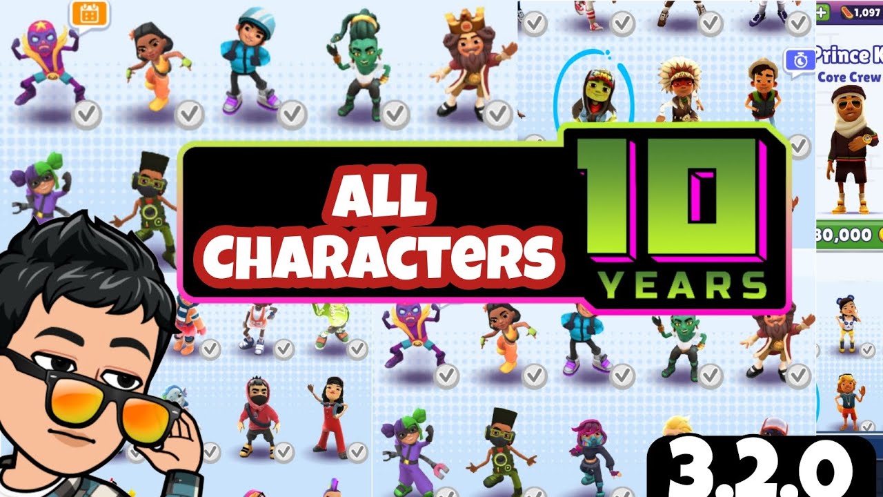 Mostrando todos los personajes de Subway Surfers Octubre 2022!!