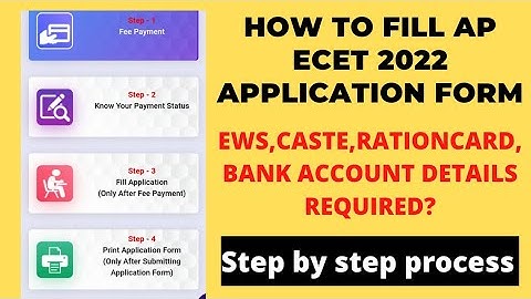 HOW TO FILL AP ECET 2022 APPLICATION FORM| HOW TO MAKE FEE PAYMENT FOR AP ECET| EWS,CASTE FOR ECET?