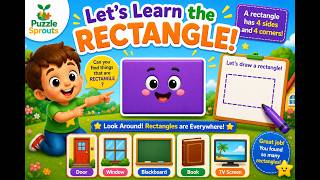 Let’s Learn Rectangle ▭ | Shapes for Kids | Preschool Learning Video | Puzzle Sprouts