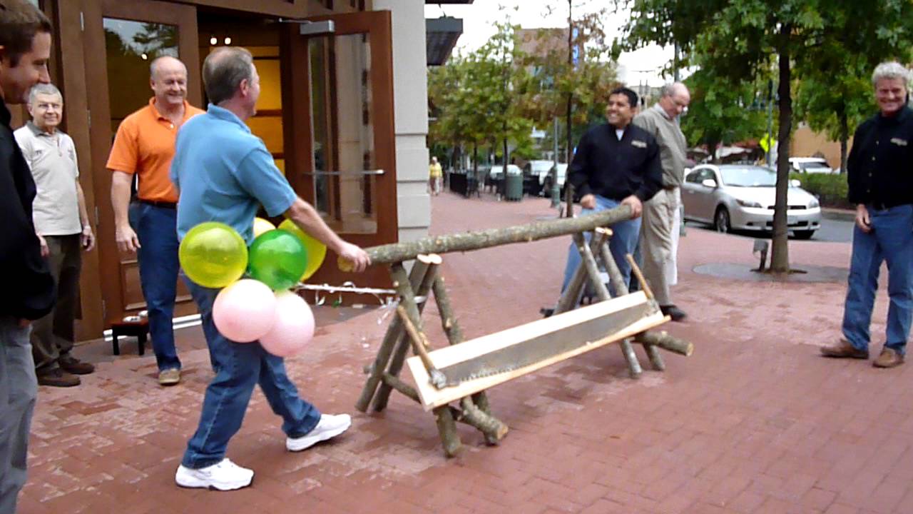 Log "Ribbon" Cutting Ceremony in The Village at Shirlington