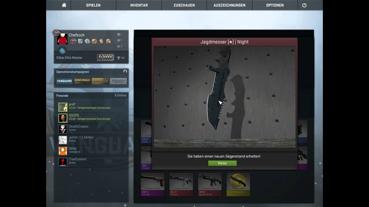 CS:GO - Funny Knife Unboxing (Huntsman Night Minimal Wear) - YouTube